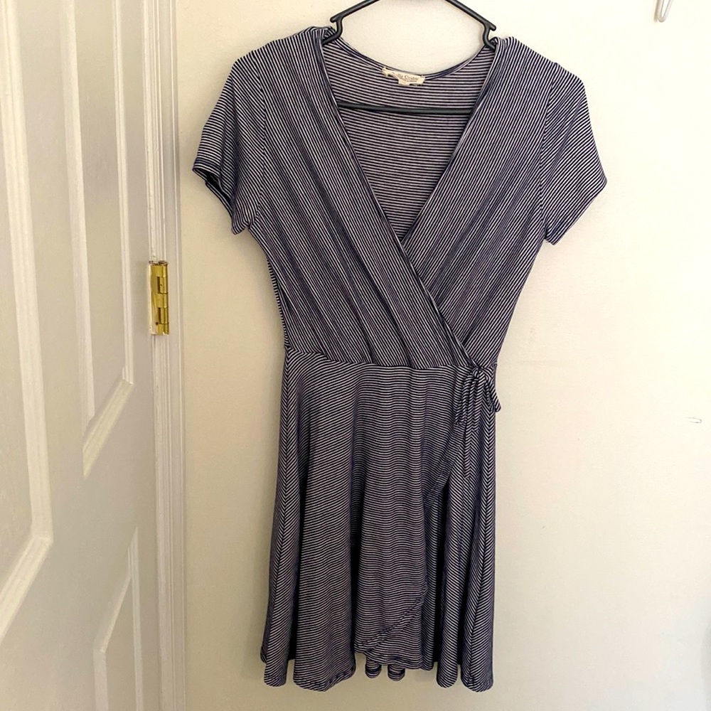 Navy & White Stripe wrap-style dress by Rolla Coster - size medium